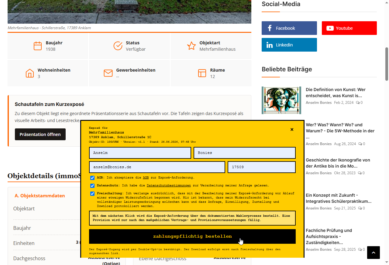 Formular mit drei gesetzten Zustimmungen und aktivem Button zahlungspflichtig bestellen.