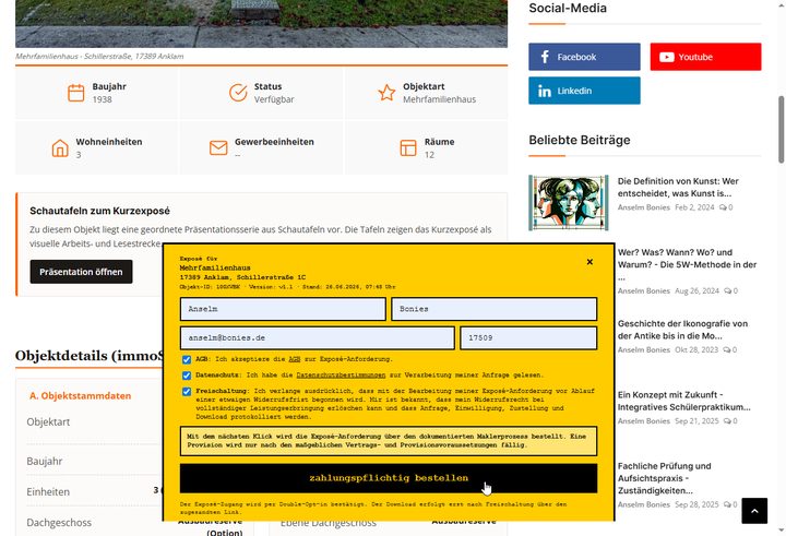 Formular mit drei gesetzten Zustimmungen und aktivem Button zahlungspflichtig bestellen.
