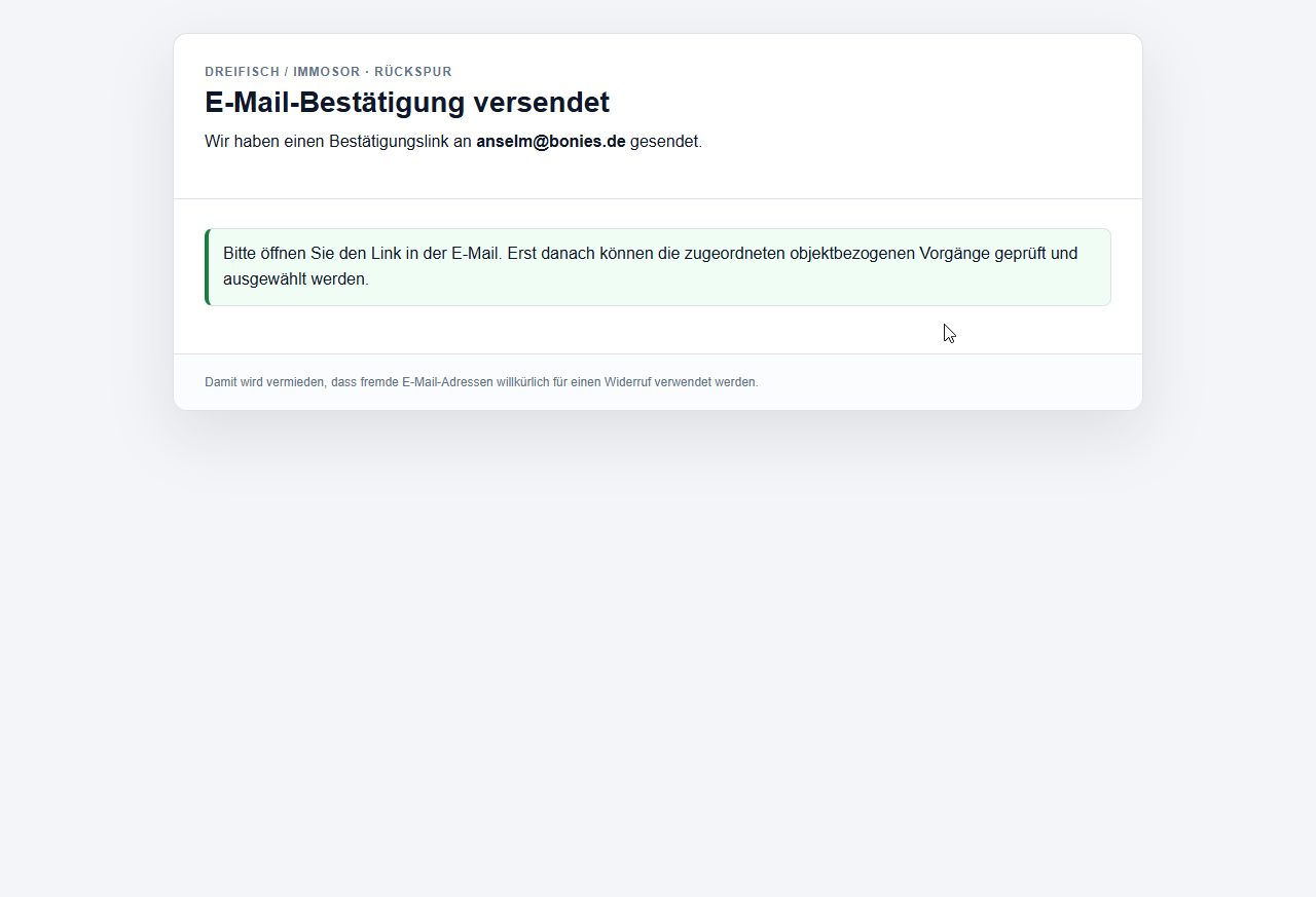 Anforderung erfasst